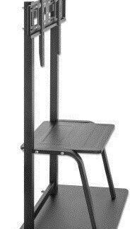 Manhattan TV & Monitor Mount  Trolley Stand  1 screen  Screen Sizes: 37-100   Black  VESA 200x200 to 800x600mm  Max 150kg  Shelf and Base for Laptop or AV device  Height-adjustable to four levels: 862  916  970 and 1024mm  LFD  Lifetime Warranty