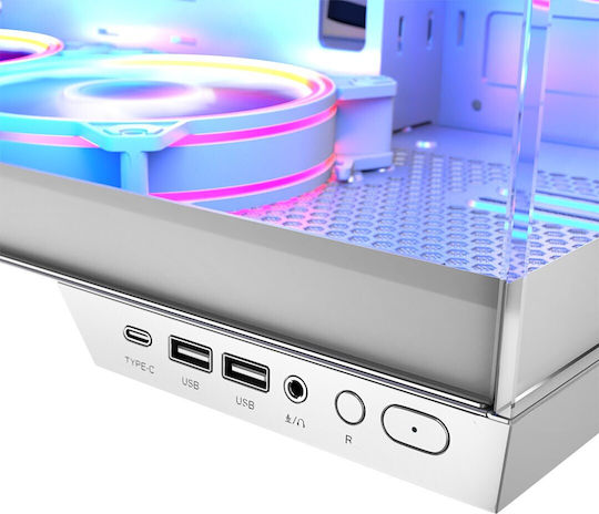 Modecom Panorama ARGB 3F Gaming Midi Tower Κουτί Υπολογιστή με Πλαϊνό Παράθυρο Λευκό - Image 2