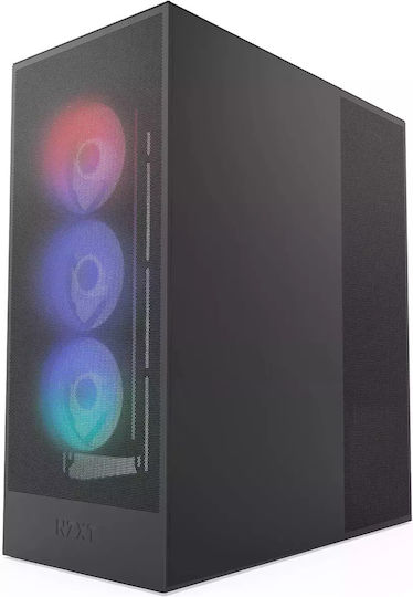 NZXT H7 Flow RGB Midi Tower Κουτί Υπολογιστή με Πλαϊνό Παράθυρο Μαύρο
