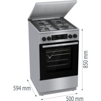 Gorenje GKS5C71XF Freestanding cooker with oven Silver