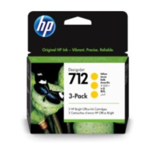 Confezione da 3 cartucce di inchiostro giallo originale DesignJet HP 712 da 29 ml (3ED79A)