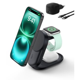 Belkin UltraCharge 25W Qi2 magn. 3-in-1 Lad.klappb.sw. WIZ037kqBK