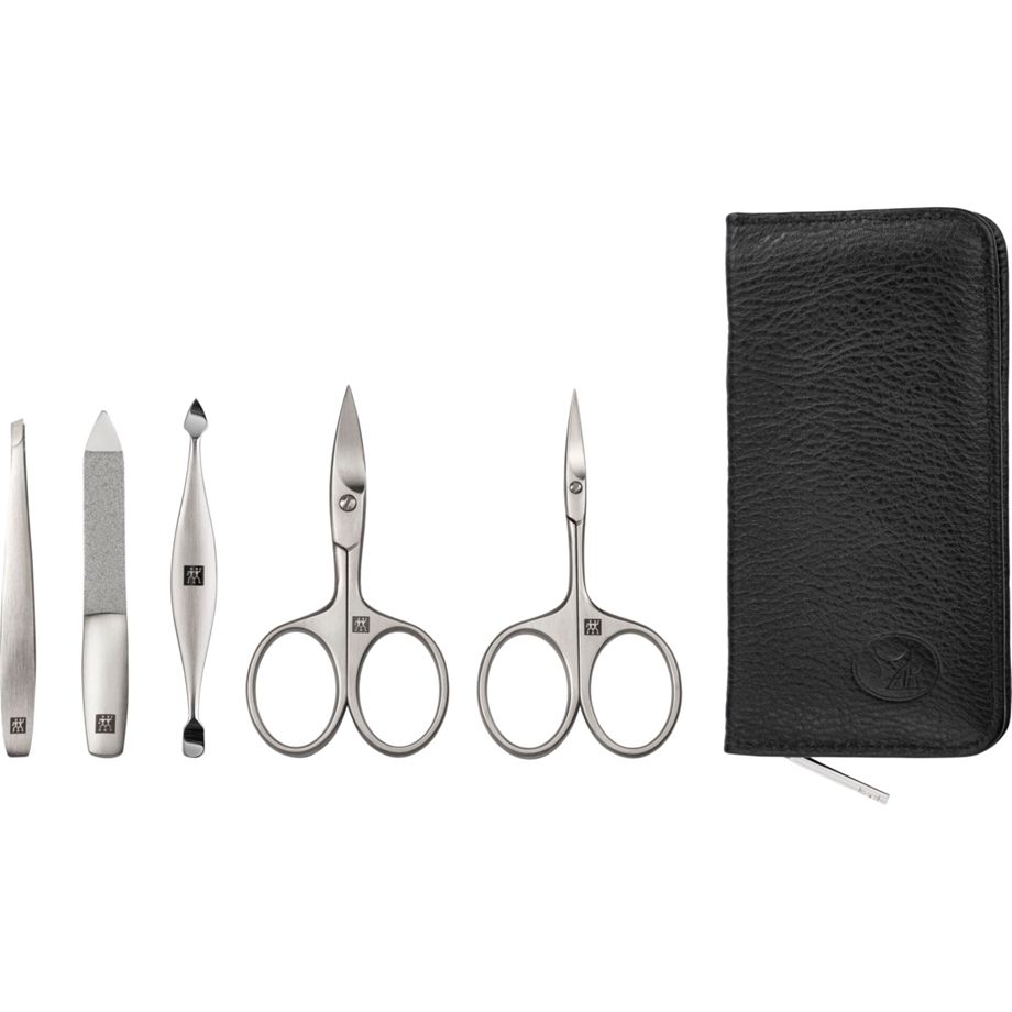 Zwilling PREMIUM zip fastener leather case, black, 5 pcs.