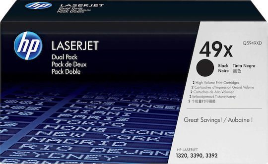 HP (Q5949XD) No 49XD HP49XD HP 49XD Dual Pack Black Schwarz Cartridge (Q5949XD)