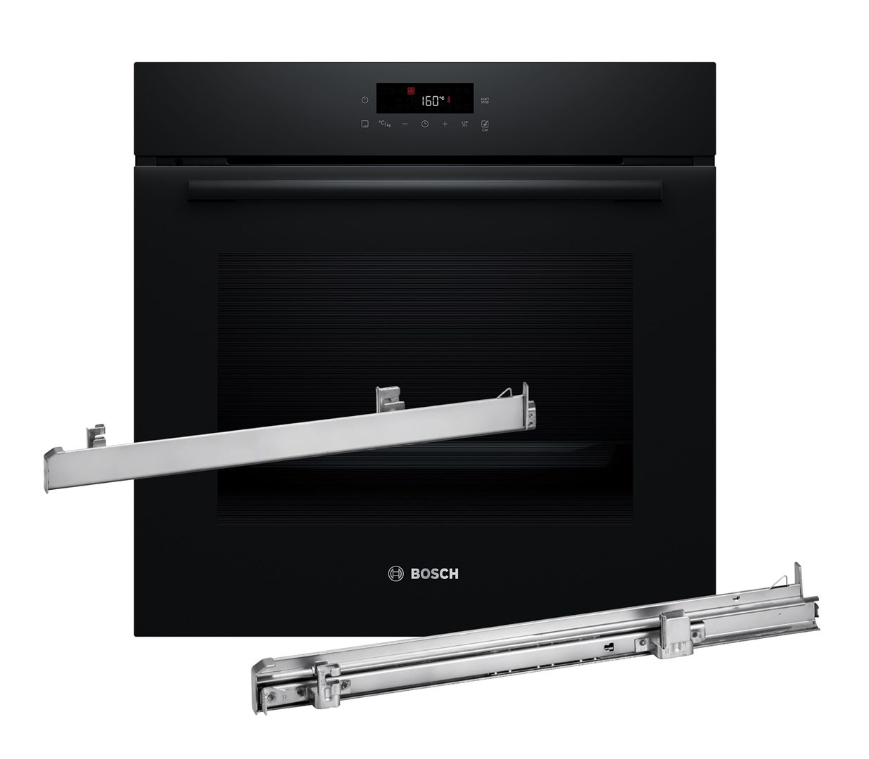 BOSCH Serie 2 HBA571BB4 oven 71 L 3600 W Black + BOSCH HEZ538000 guide rail