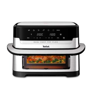 Tefal Dual Easy Fry Flex EY922D 9 L Stand-alone Hot air fryer Black  Stainless steel