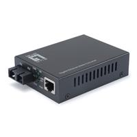 LEVELONE GVT-2002 - MEDIA CONVERTER GIGABIT da RJ45 a SC, fibra monomodale, 1310nm, 20 km