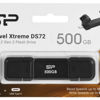 Silicon Power DS72 USB flash drive 500 GB USB Type-A / USB Type-C 3.2 Gen 2 (3.1 Gen 2) Black